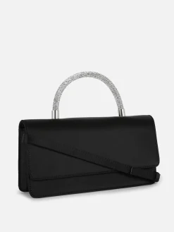 Sacs Et Porte-Monnaie|Primark Sac à Bandoulière En Satin Avec Anse à Strass Noir