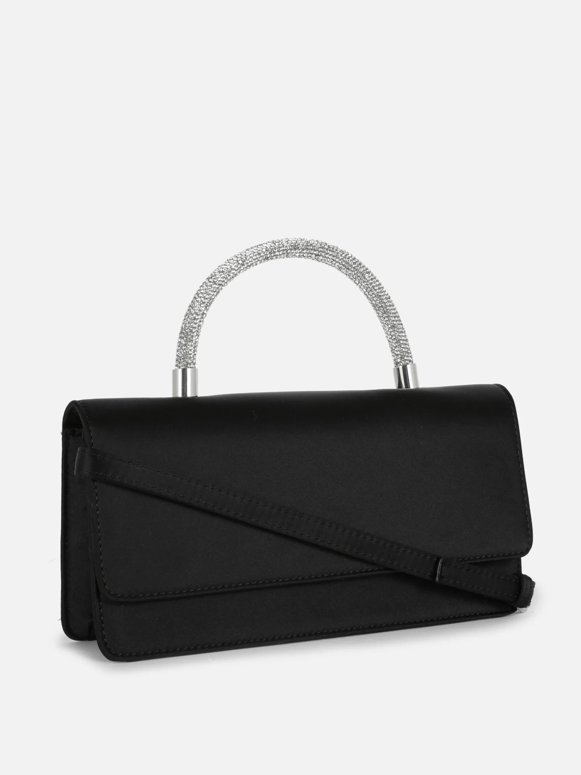 Sacs Et Porte-Monnaie|Primark Sac à Bandoulière En Satin Avec Anse à Strass Noir