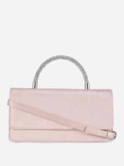 Sacs Et Porte-Monnaie|Primark Sac à Bandoulière En Satin Avec Anse à Strass Rose poudré