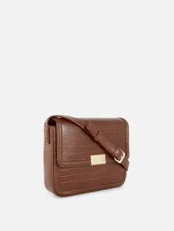 Sacs Et Porte-Monnaie|Primark Sac à Bandoulière Imitation Croco Fauve