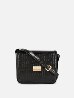 Sacs Et Porte-Monnaie|Primark Sac à Bandoulière Imitation Croco Noir