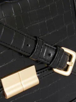 Sacs Et Porte-Monnaie|Primark Sac à Bandoulière Imitation Croco Noir