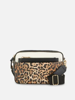 Sacs Et Porte-Monnaie|Primark Sac Bandoulière (petit) à Double Zip En Faux Crocodile Marron