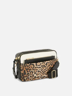 Sacs Et Porte-Monnaie|Primark Sac Bandoulière (petit) à Double Zip En Faux Crocodile Marron