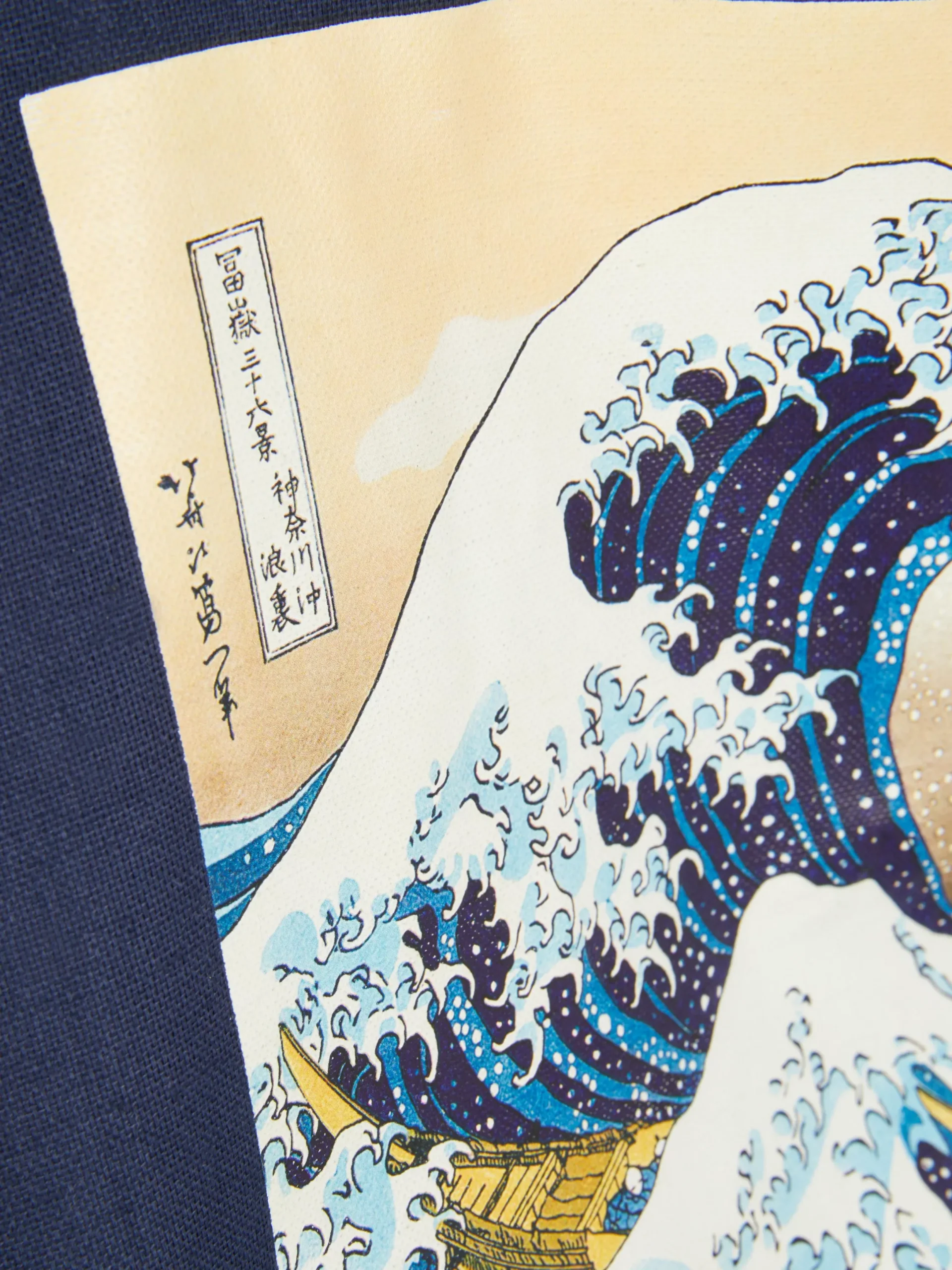 Accessoires Voyages|Primark Sac En Toile Hosukai La Grande Vague Bleu marine