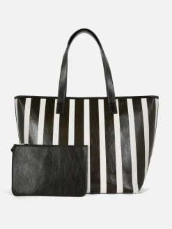 Sacs Et Porte-Monnaie|Primark Sac Fourre-tout à Rayures Noir/Blanc