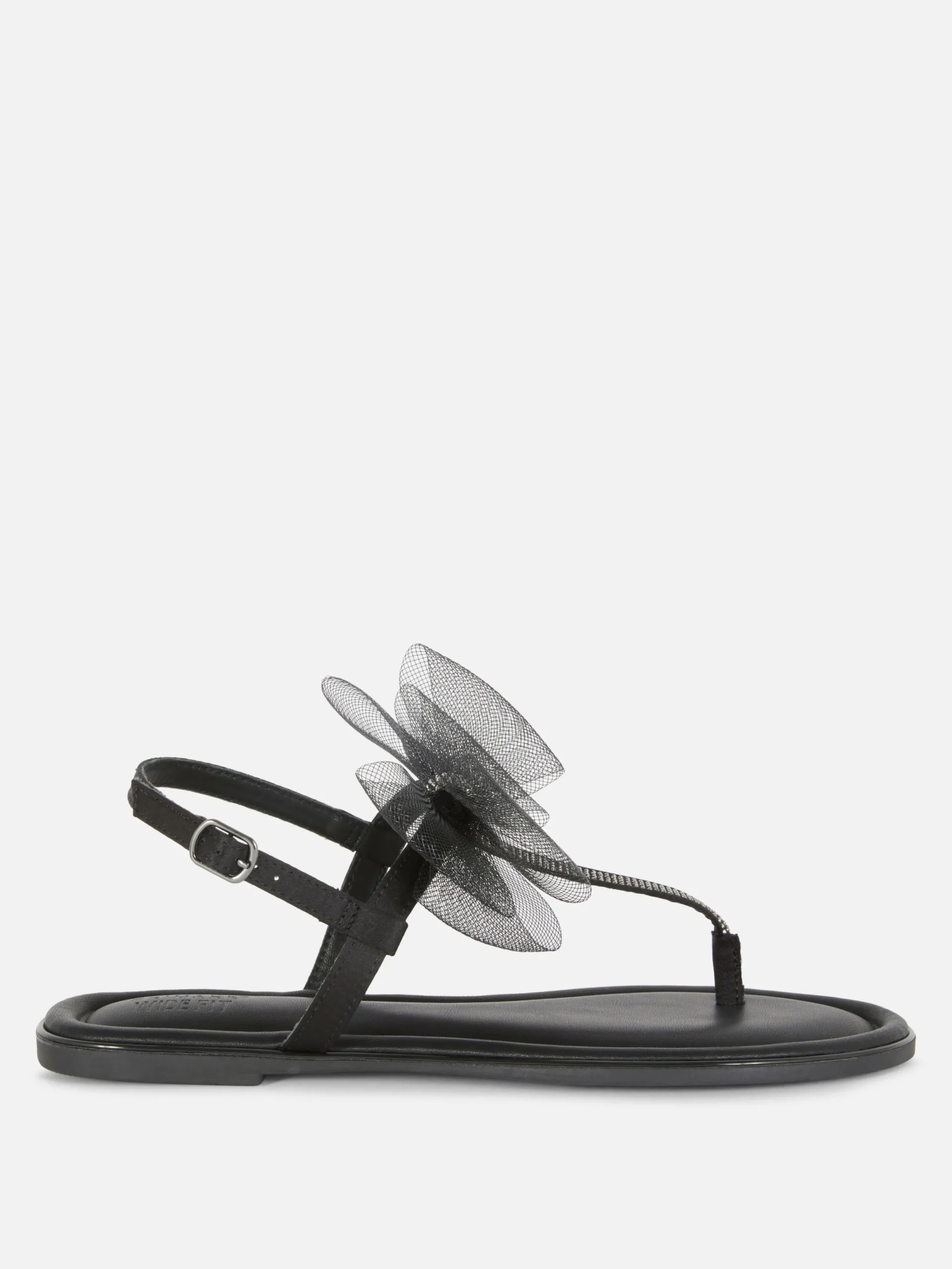 Sandales|Primark Sandales à Nœud En Maille, Pointure Large Noir