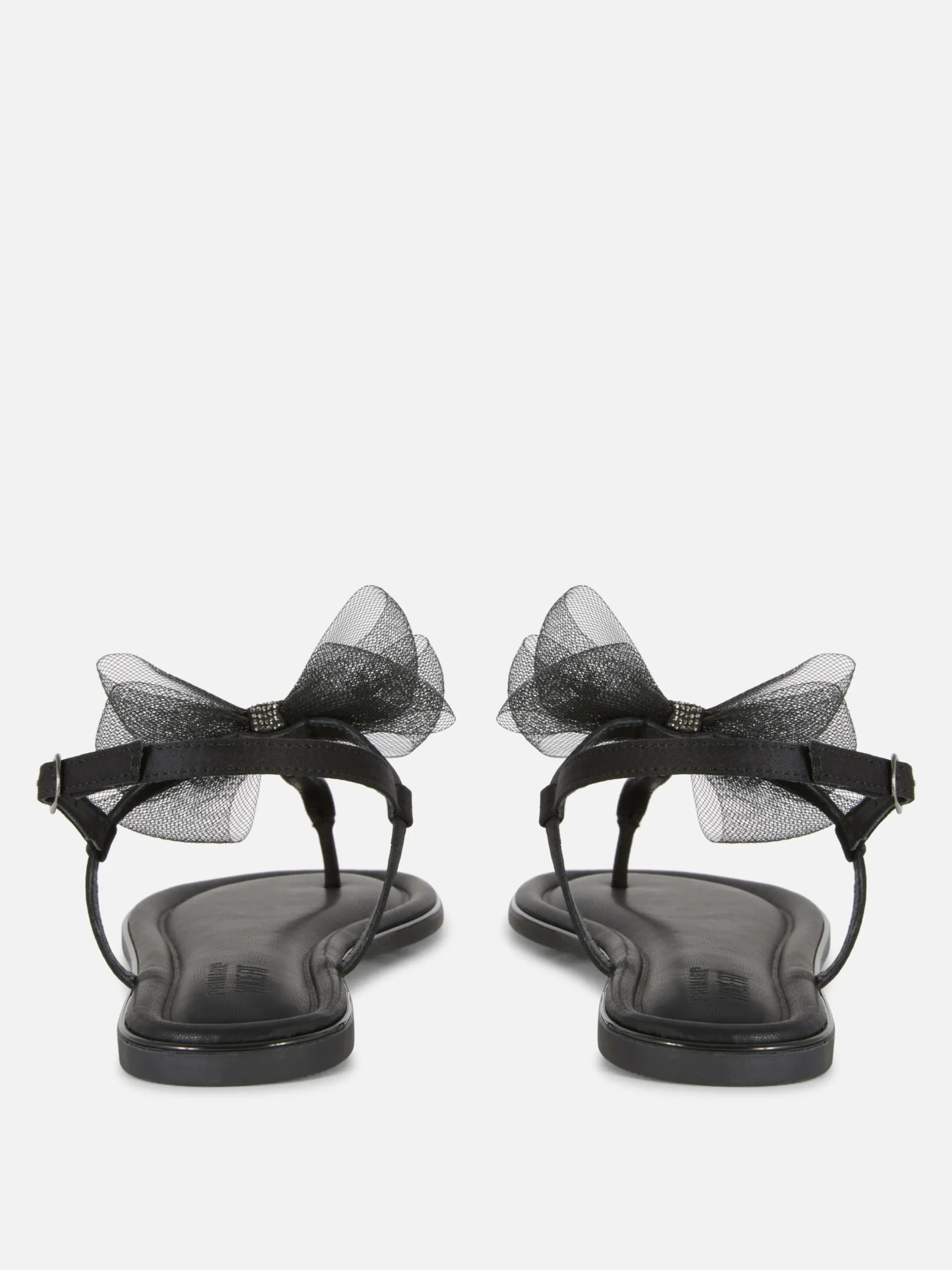 Sandales|Primark Sandales à Nœud En Maille, Pointure Large Noir