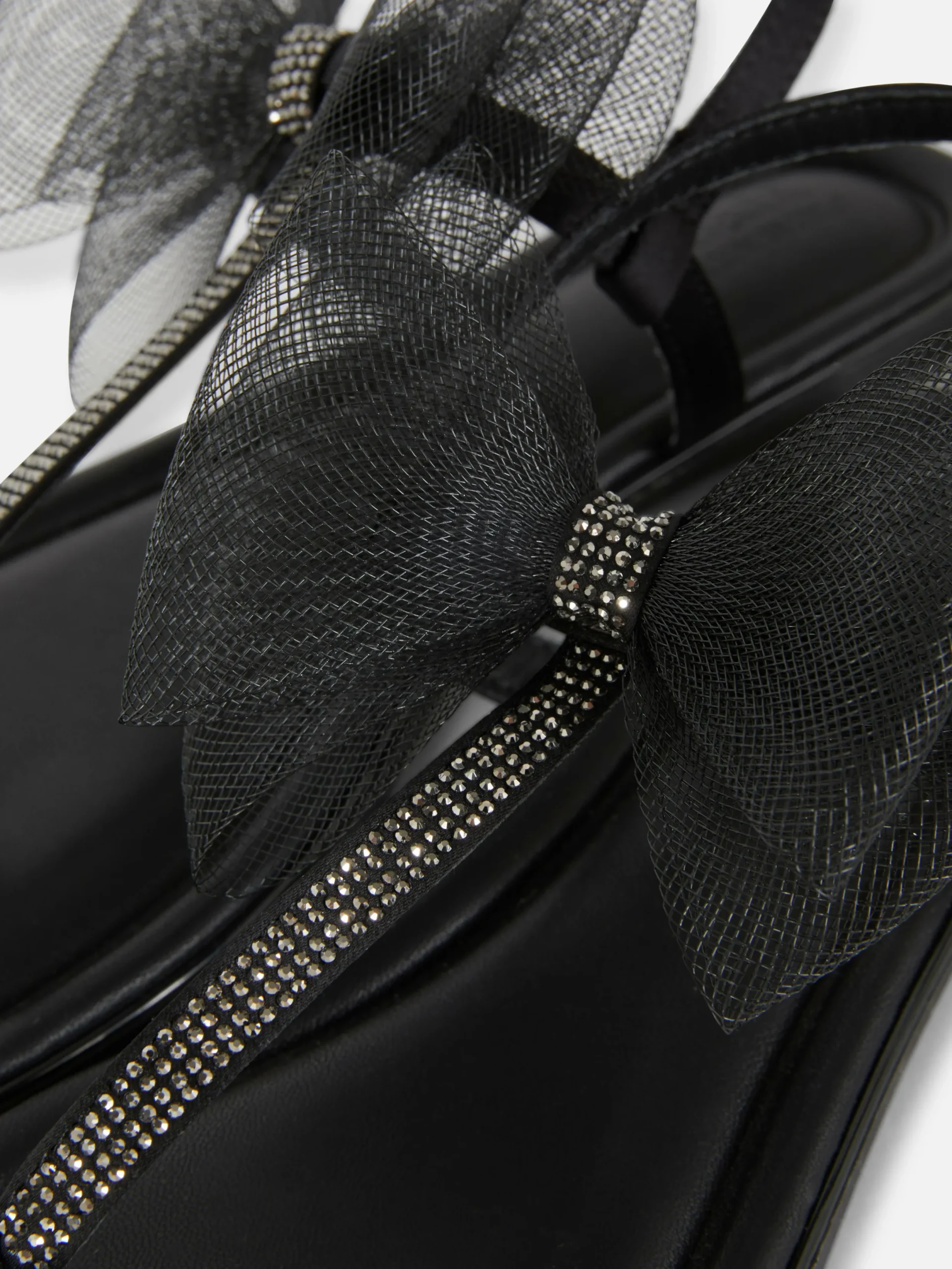 Sandales|Primark Sandales à Nœud En Maille, Pointure Large Noir