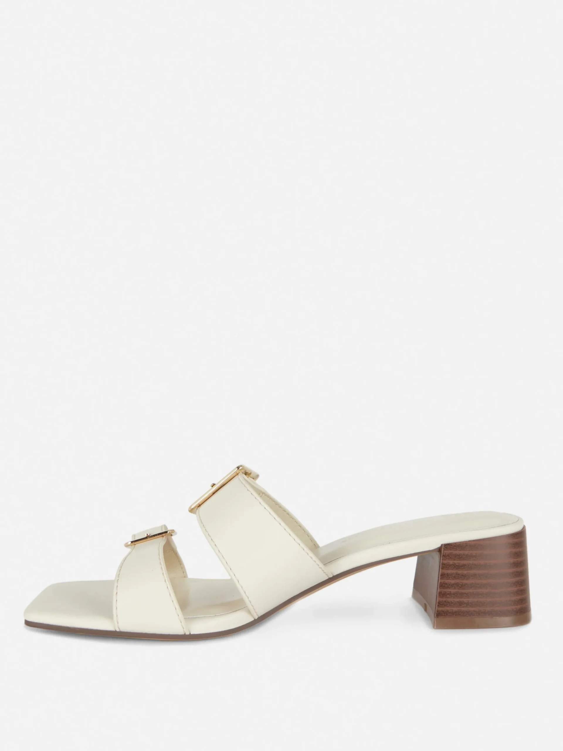 Chaussures À Talons|Primark Sandales à Talon Bloc Avec Boucles Blanc