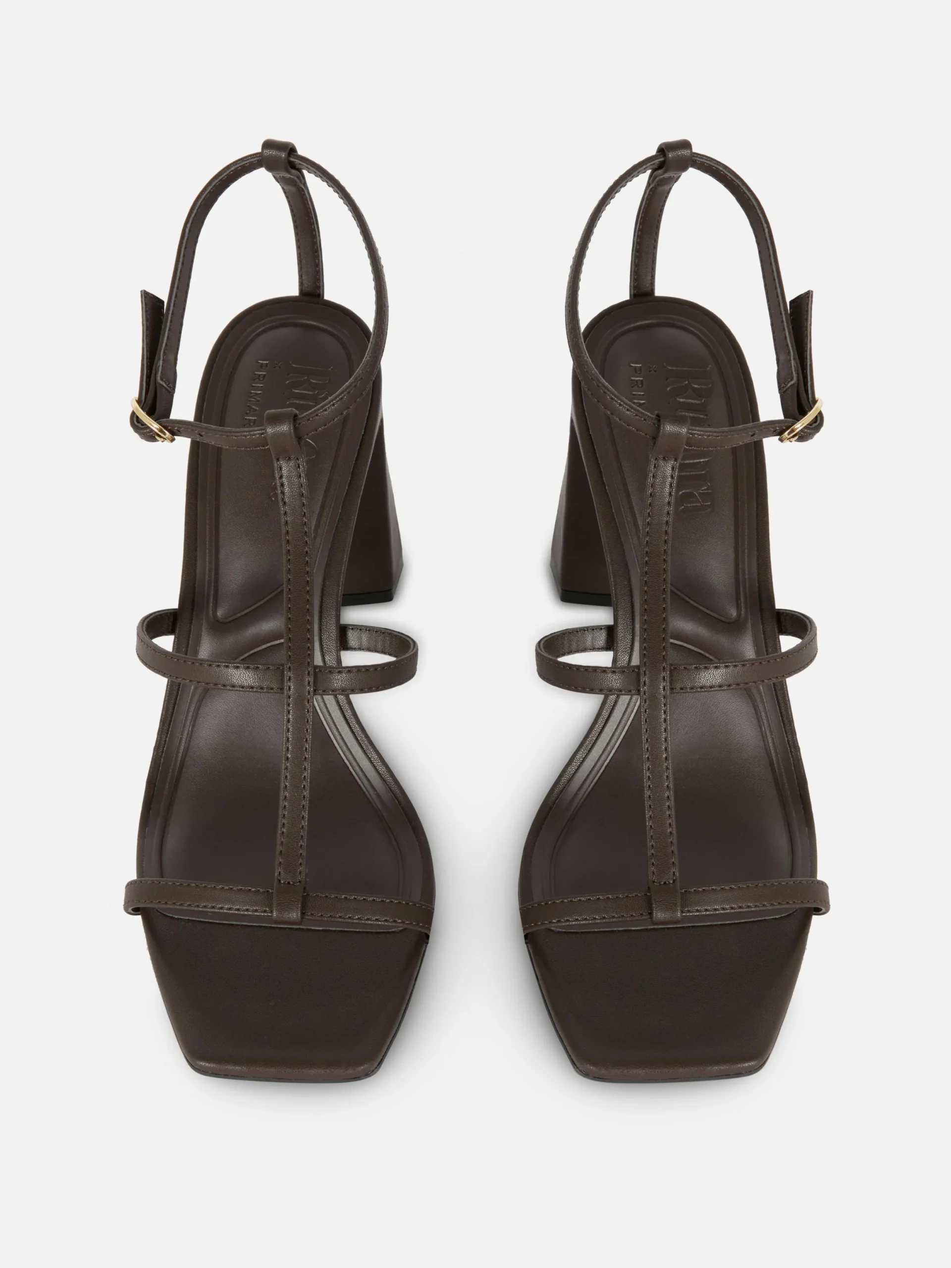 Chaussures À Talons|Primark Sandales à Talon Carré Et Bride En T Rita Ora Chocolat