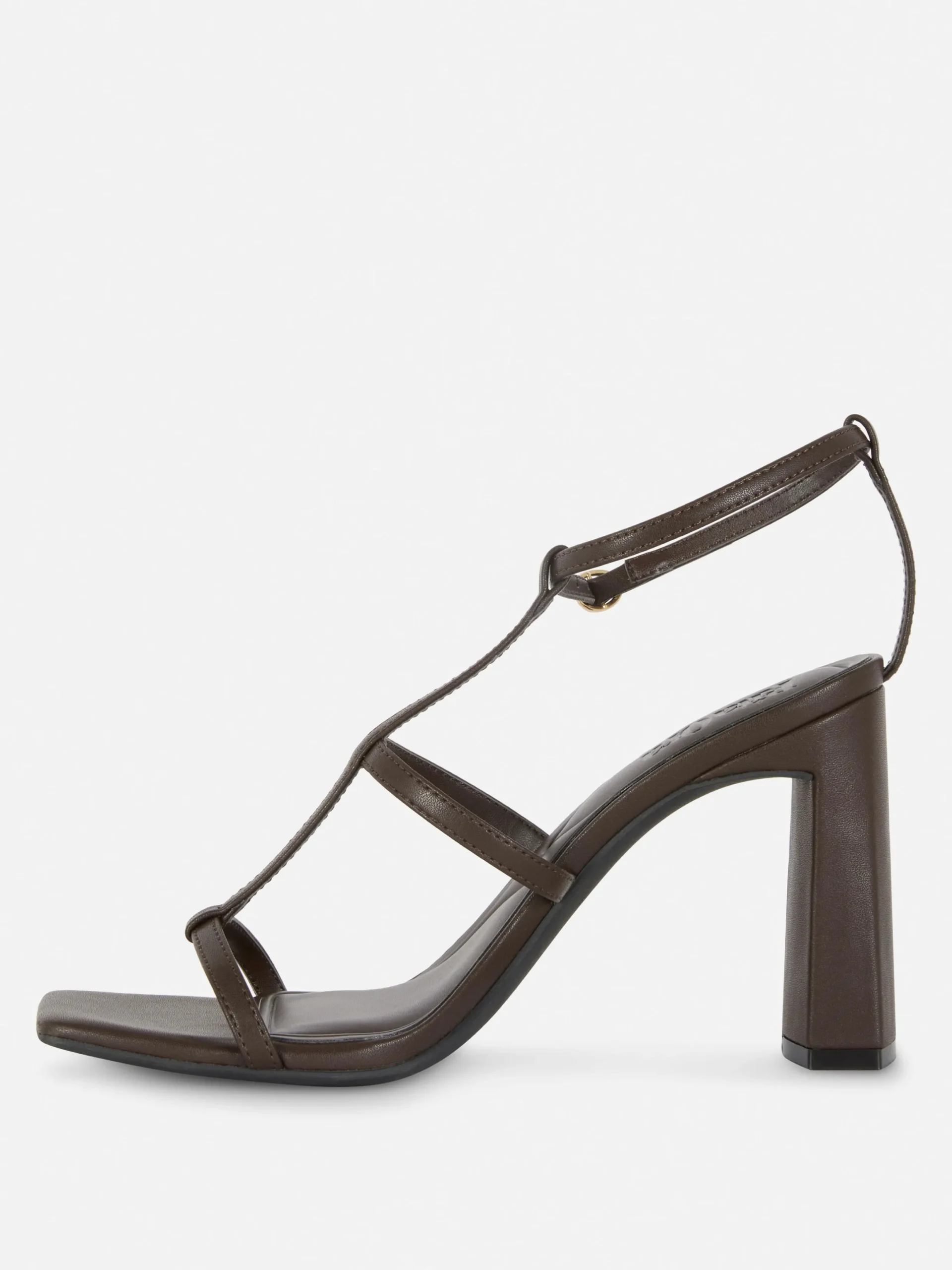 Chaussures À Talons|Primark Sandales à Talon Carré Et Bride En T Rita Ora Chocolat