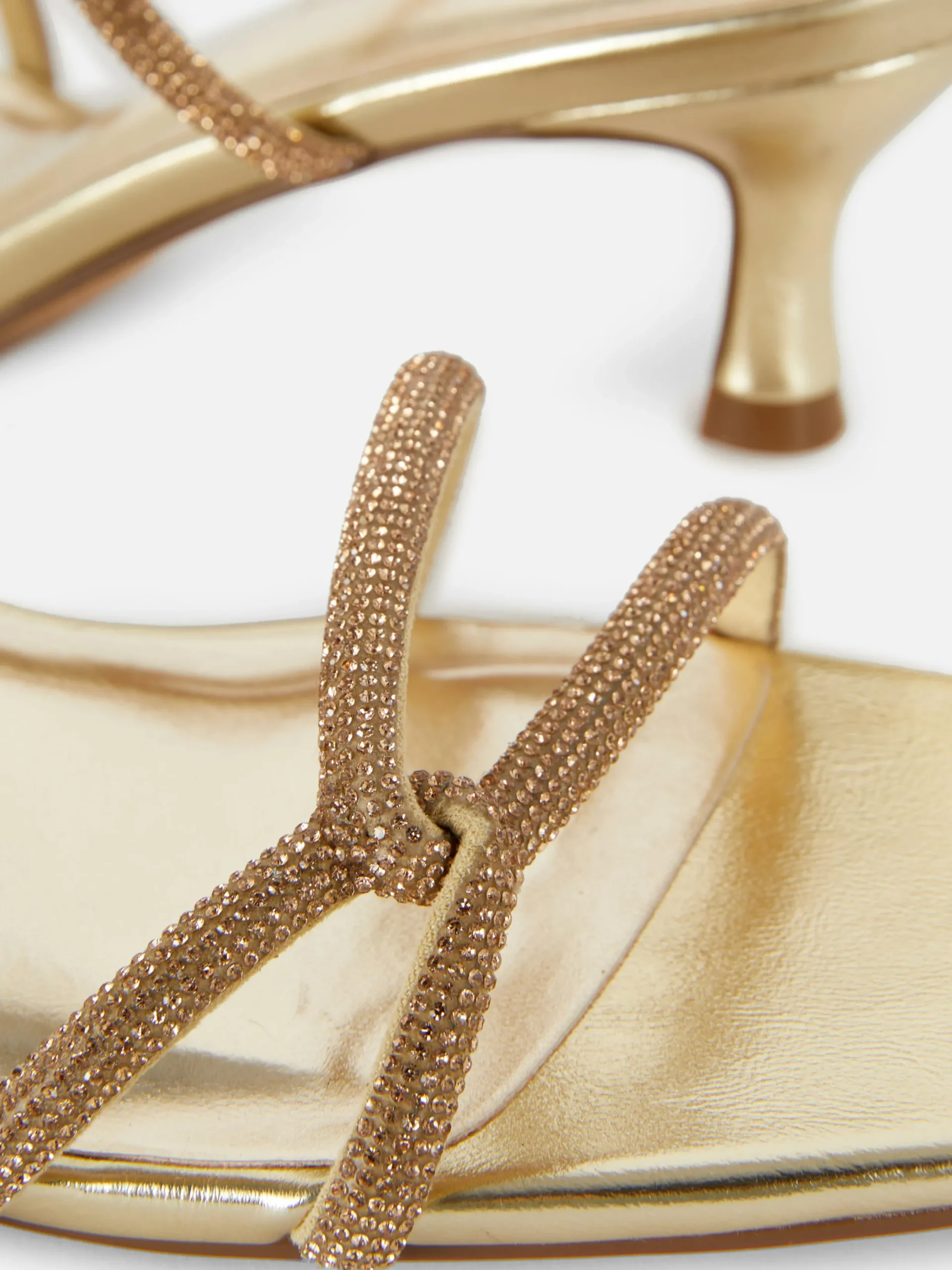 Chaussures À Talons|Primark Sandales Fantaisie à Talons Bas Doré