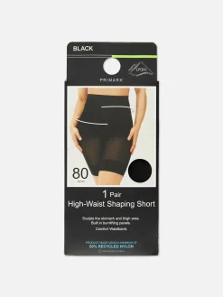 Sous-Vêtements Gainants|Primark Short Amincissant à Taille Haute 80 Deniers Noir