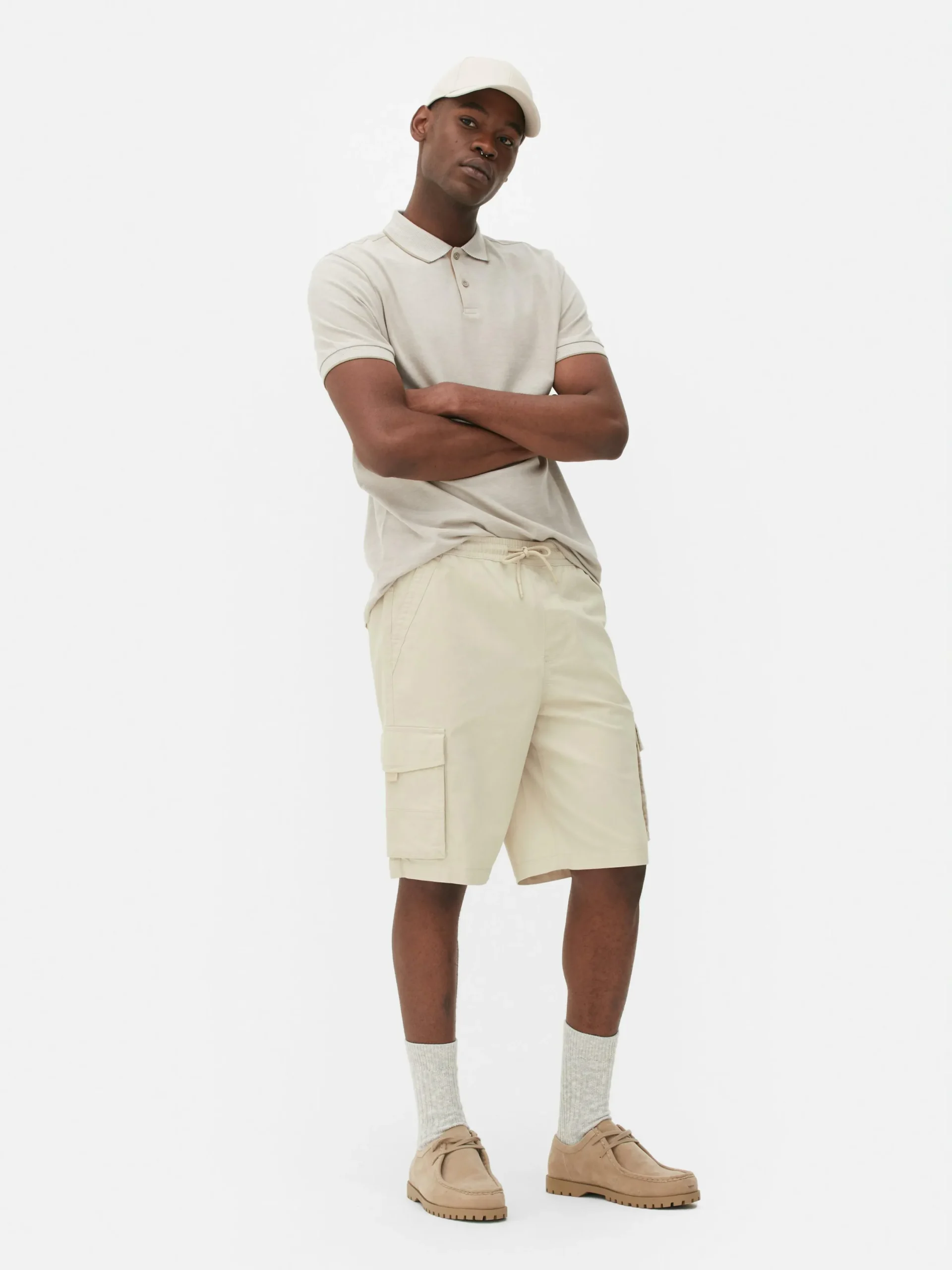 Shorts|Primark Short Cargo Avec Cordon De Serrage Grège