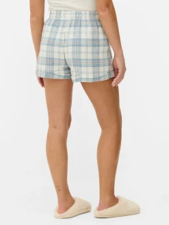 Bas De Pyjama|Primark Short De Pyjama En Flanelle à Carreaux Bleu