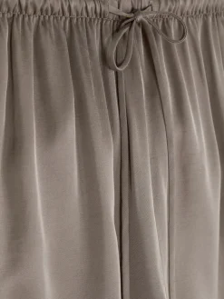 Bas De Pyjama|Primark Short De Pyjama En Satin à Nœud Sur Le Devant Gris
