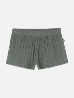 Bas De Pyjama|Primark Short De Pyjama Plissé Ultra-doux Kaki