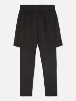 Shorts|Primark Short De Sport Avec Legging 2 En 1 Noir