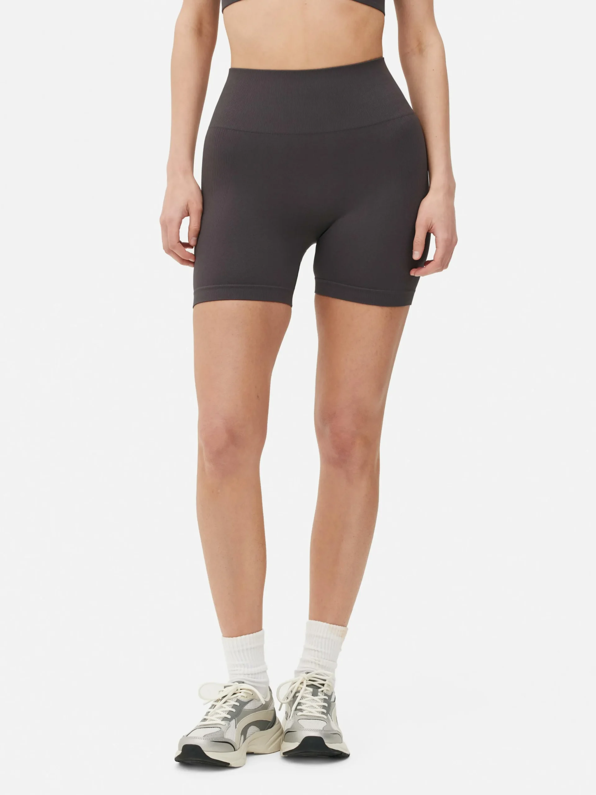Vêtements De Sport|Primark Short De Sport Taille Haute Sans Couture Gris foncé
