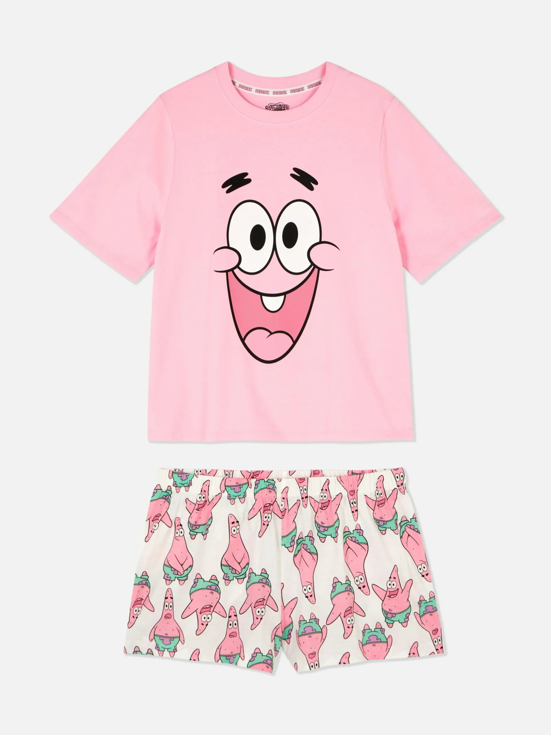 Ensembles Pyjamas|Primark Short Et T-shirt Femme Bob L'éponge Patrick étoile De Mer Pour Toute La Famille Rose
