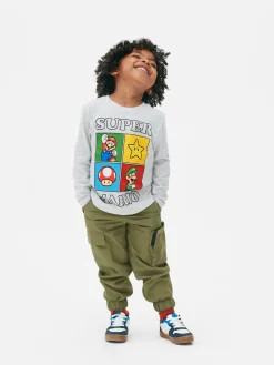 Hauts Et T-Shirts|Primark Super Mario Bros. T-shirt à Manches Longues Gris chiné