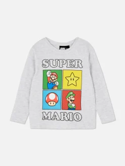 Hauts Et T-Shirts|Primark Super Mario Bros. T-shirt à Manches Longues Gris chiné