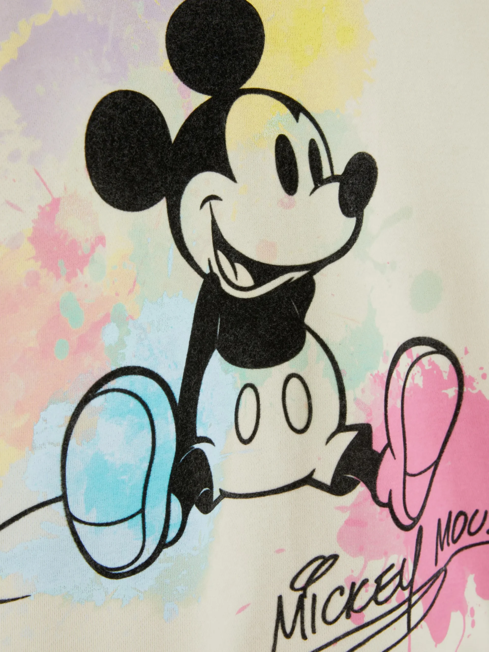 Sweats À Capuche Et Sweat-Shirts|Primark Sweat à Capuche éclaboussures De Peinture Disney Mickey Mouse Écru