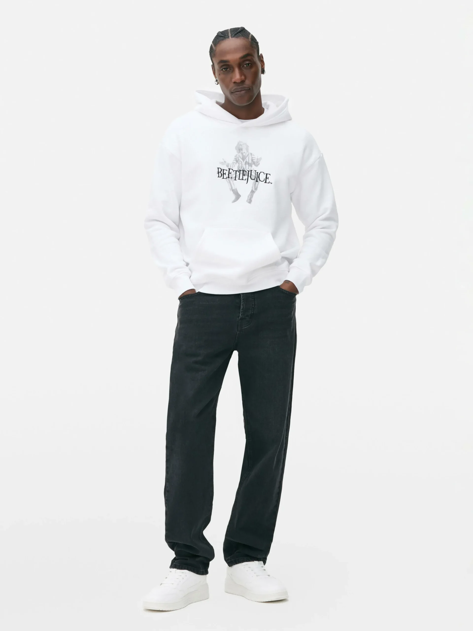 Beetlejuice|Tout Halloween|Primark Sweat à Capuche Graphique Personnage Beetlejuice Blanc
