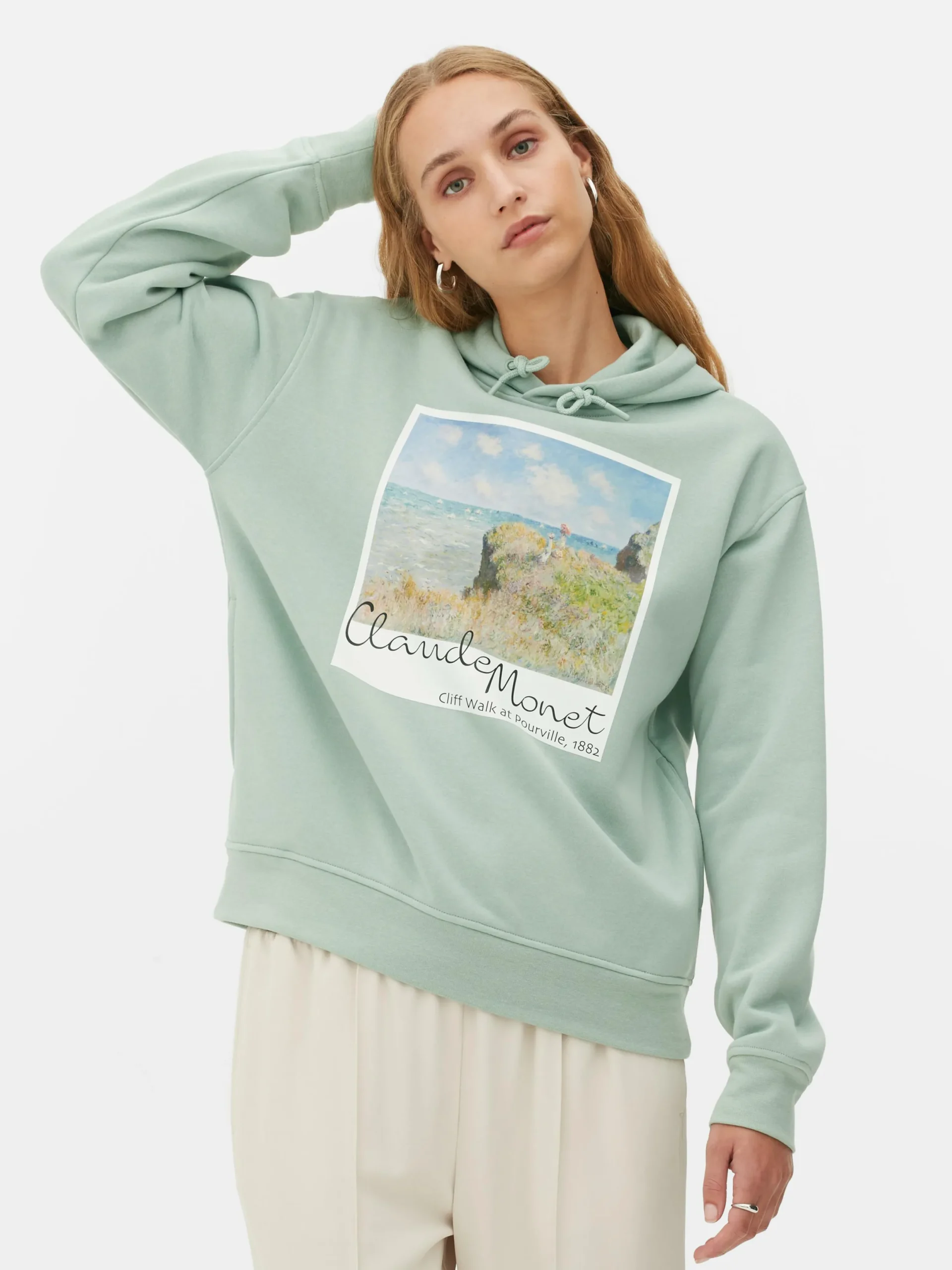 T-Shirts Et Sweat-Shirts À Motifs|Sweats À Capuche Et Sweat-Shirts|Primark Sweat à Capuche Polaroid Claude Monet Vert menthe