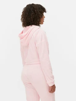 Hauts De Pyjama|Primark Sweat à Capuche Zippé En Velours à Coordonner Hello Kitty Rose