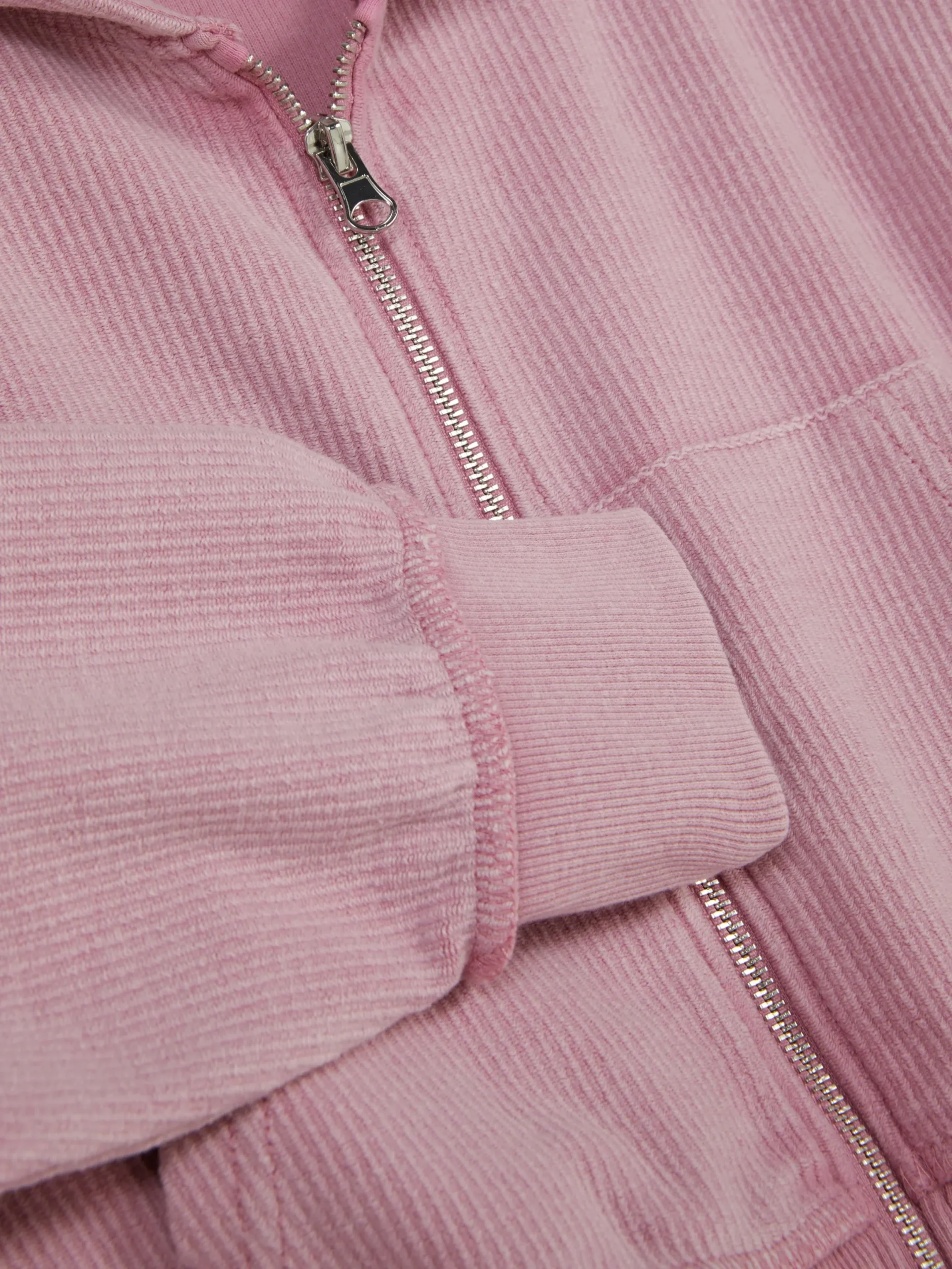 Sweats À Capuche Et Sweat-Shirts|Primark Sweat Côtelé Zippé à Capuche Rose