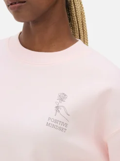 Sweats À Capuche Et Sweat-Shirts|Primark Sweat-shirt à Col Ras-du-cou Avec Message Rose