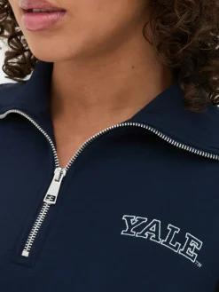 Sweats À Capuche Et Sweat-Shirts|Primark Sweat-shirt à Col Zippé à Coordonner Yale Bleu marine