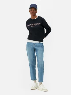 Sweats À Capuche Et Sweat-Shirts|Primark Sweat-shirt à Message Sur Le Devant Bleu marine