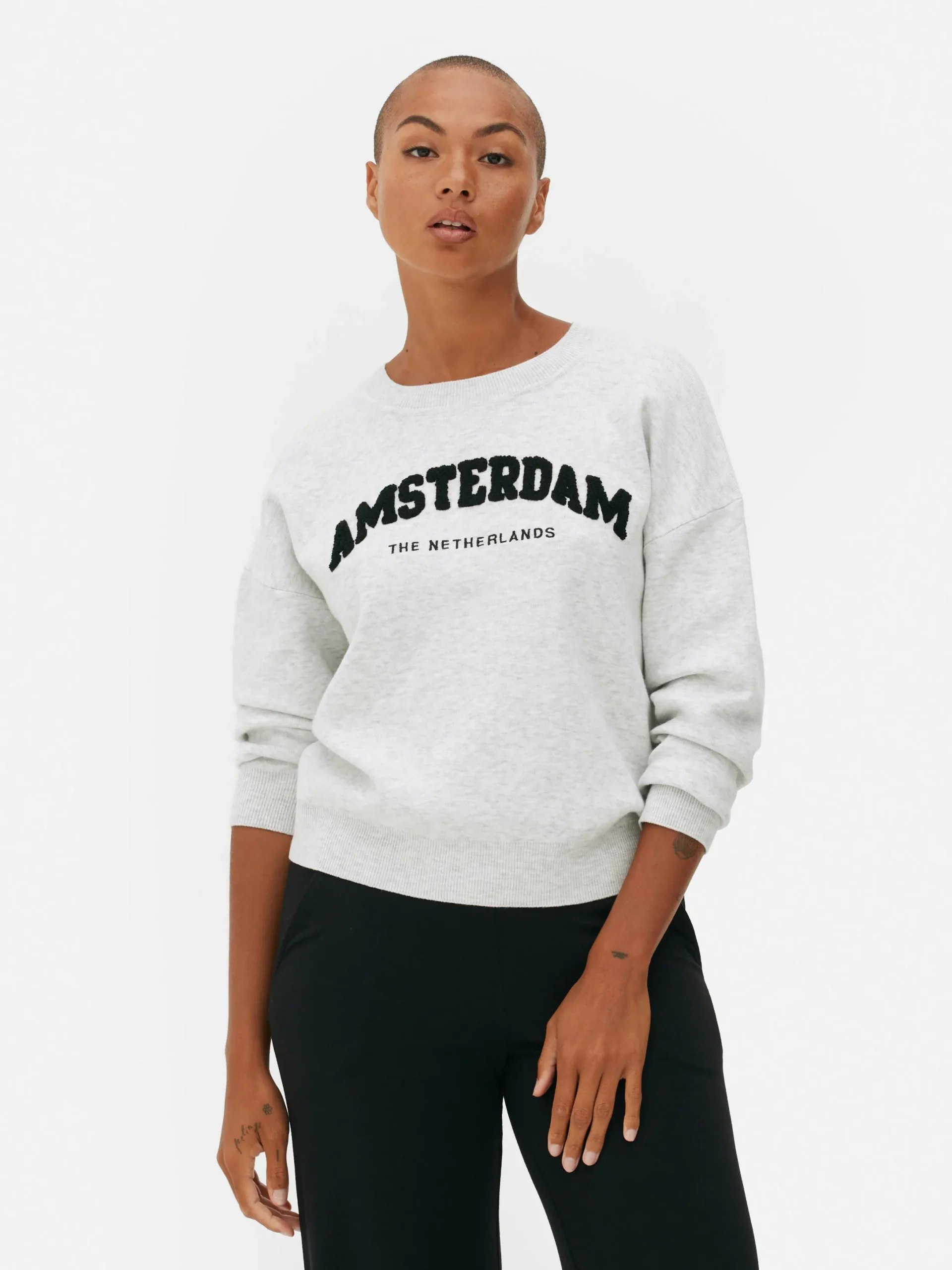 Sweats À Capuche Et Sweat-Shirts|Primark Sweat-shirt à Message Sur Le Devant Gris chiné