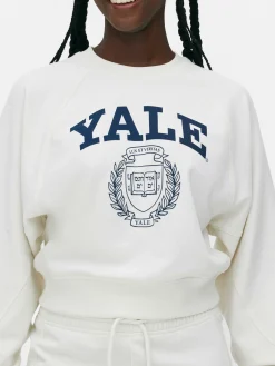 Sweats À Capuche Et Sweat-Shirts|Primark Sweat-shirt Coupe Droite Graphique à Coordonner Yale Ivoire