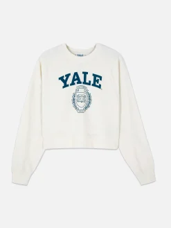 Sweats À Capuche Et Sweat-Shirts|Primark Sweat-shirt Coupe Droite Graphique à Coordonner Yale Ivoire