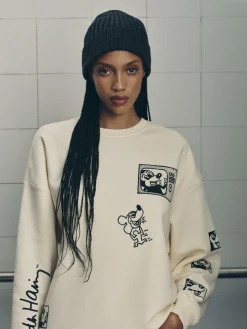 Sweats À Capuche Et Sweat-Shirts|Primark Sweat-shirt Disney Mickey Mouse X Keith Haring Crème