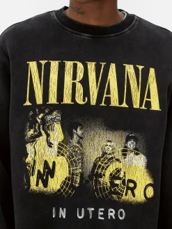 T-Shirts Et Sweat-Shirts À Motifs|Sweats À Capuche Et Sweat-Shirts|Primark Sweat-shirt Délavé Nirvana Anthracite