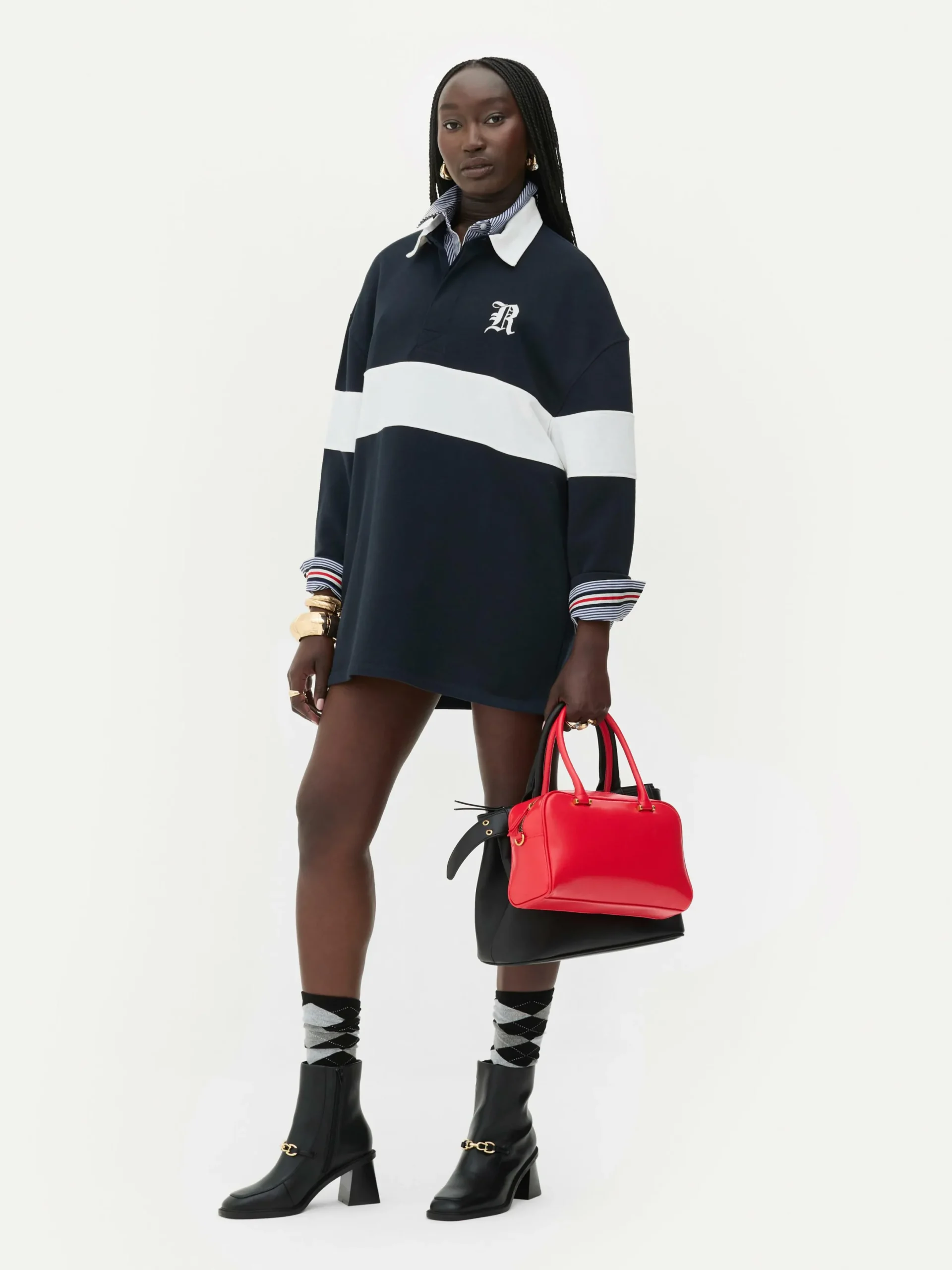 Hauts Et T-Shirts|Primark Sweat-shirt Façon Polo Oversize Rita Ora Bleu marine