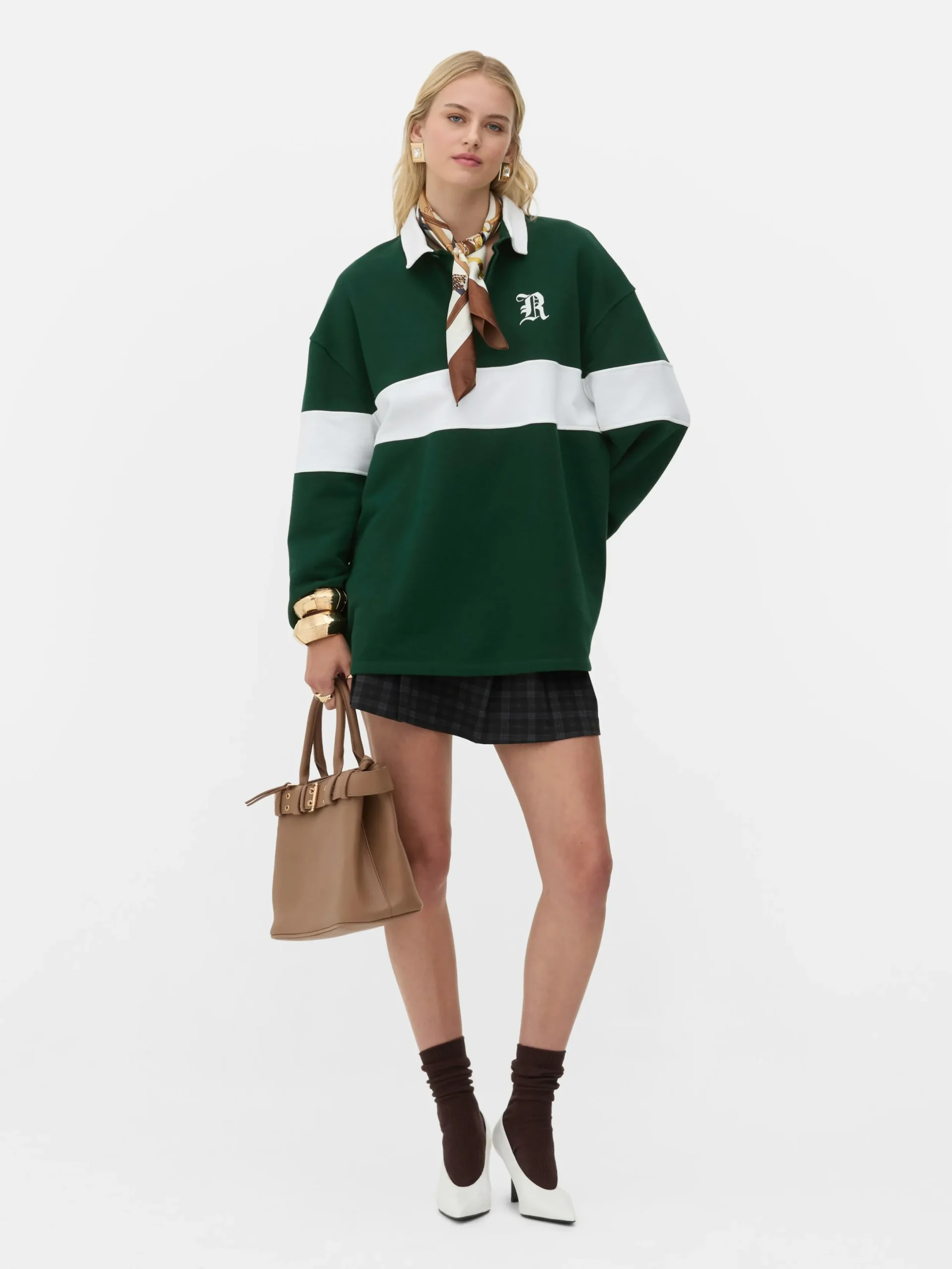 Hauts Et T-Shirts|Primark Sweat-shirt Façon Polo Oversize Rita Ora Vert