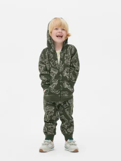 Sweats À Capuche Et Sweat-Shirts|Primark Sweat-shirt Zippé à Capuche Graphique à Coordonner Kaki