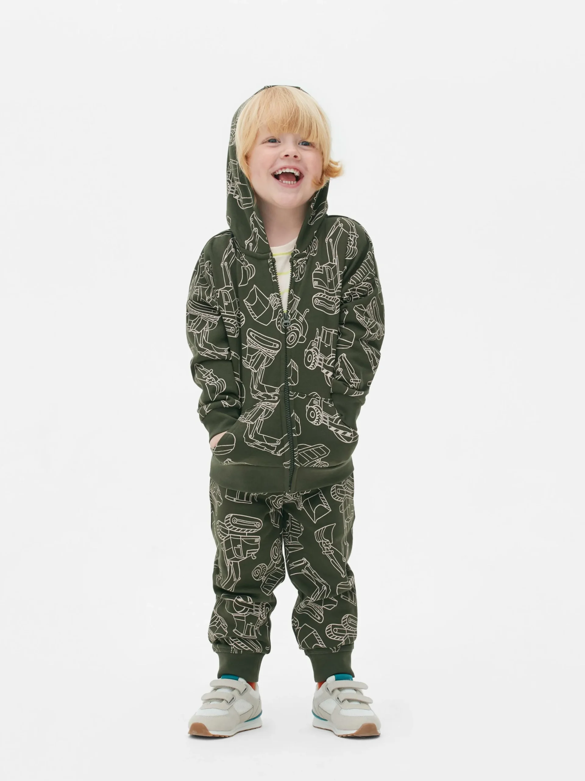 Sweats À Capuche Et Sweat-Shirts|Primark Sweat-shirt Zippé à Capuche Graphique à Coordonner Kaki