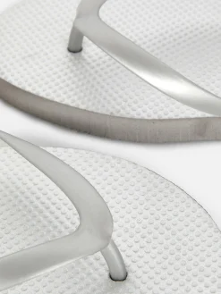 Tongs Et Claquettes|Primark Tongs Plates Essential Argent