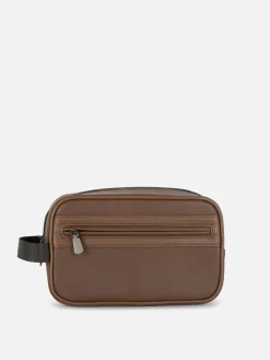 Sacs Et Portefeuilles|Primark Trousse De Toilette En Simili Cuir Chocolat