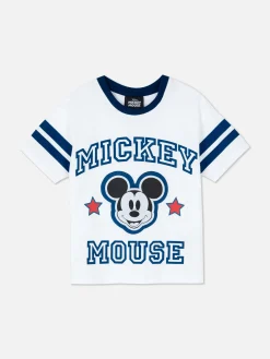 Hauts Et T-Shirts|Primark T-shirt à Bords Contrastés Disney Mickey Mouse Écru