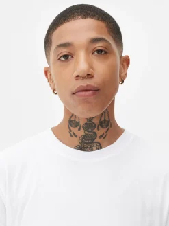 Hauts Et T-Shirts|Primark T-shirt à Col Ras-du-cou Coupe Regular Blanc