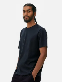 Hauts Et T-Shirts|Primark T-shirt à Col Ras-du-cou Coupe Regular Bleu marine