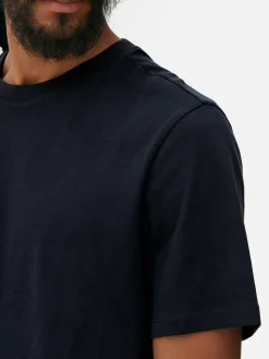 Hauts Et T-Shirts|Primark T-shirt à Col Ras-du-cou Coupe Regular Bleu marine